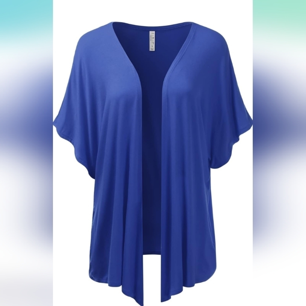 EIMIN Women's Kimono Style Short Sleeve Open Front Loose Fit Cardigan Sz L (EUC)